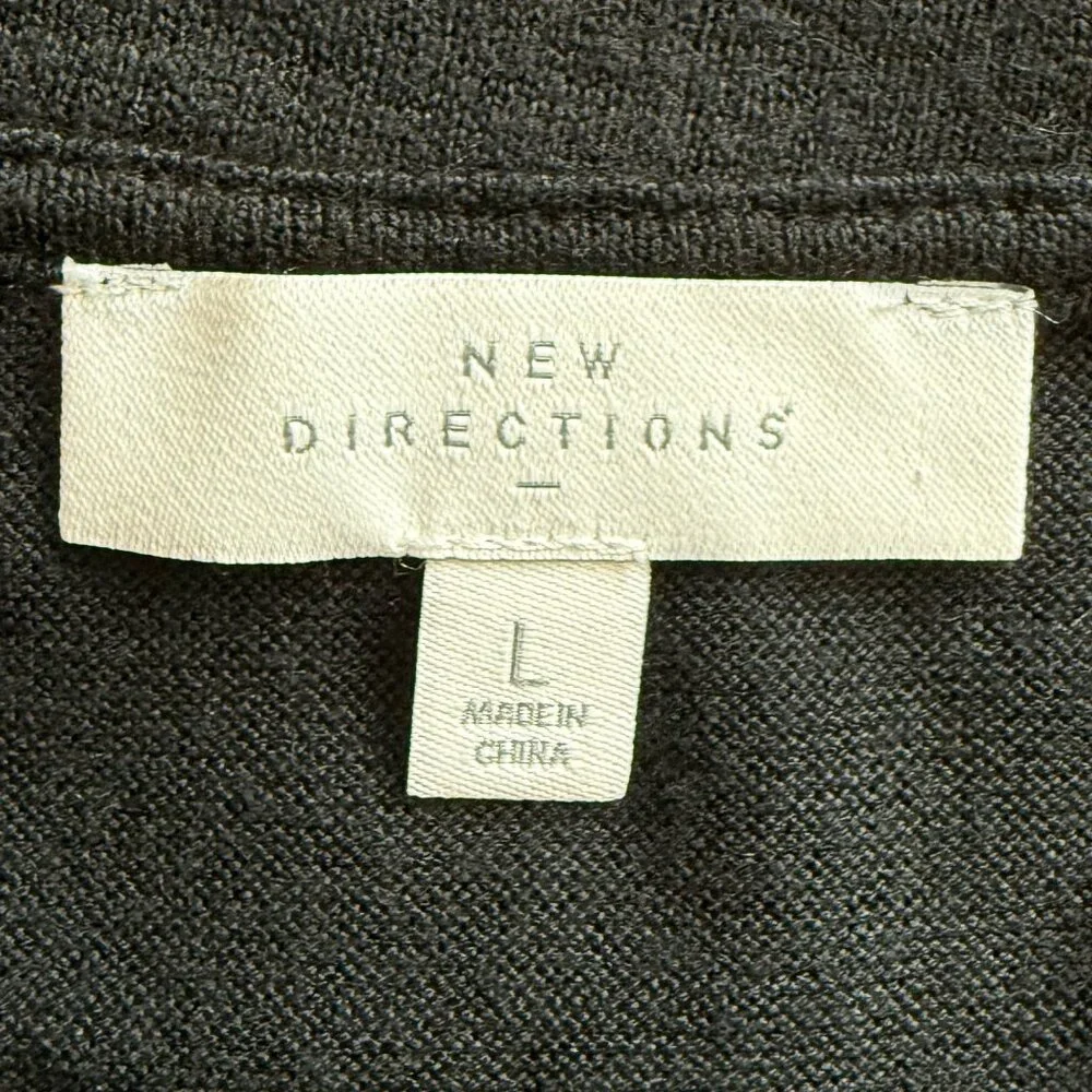 NWT New Direction Black‎ Gold Crewneck Sweater Size Large